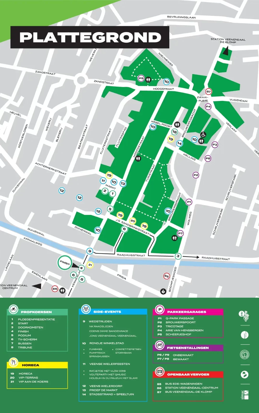 Alle tijden van de wedstrijden en side-events